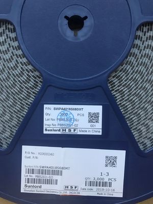 SWPA4018S680MT 68μH Power Inductor 4x4.8mm 3.2A Sat Current 90mΩ DCR, -40°C~+125°C Metal Alloy Core