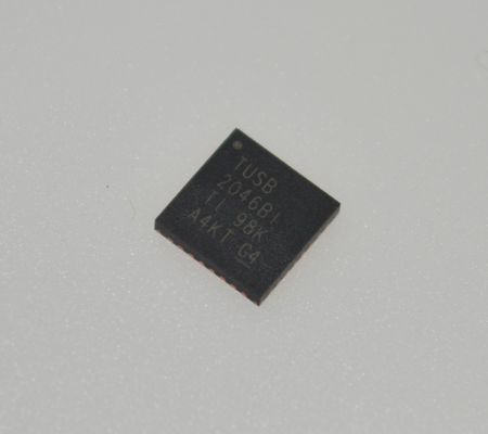 TUSB2046BIRHBR 4-Port USB 2.0 Hub Controller with 12Mbps/1.5Mbps Support Integrated Transceivers 3.3V Operation Low EMI Power Saving Mode and Industrial Temp Range (-40°C to 85°C)