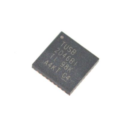 TUSB2046BIRHBR 4-Port USB 2.0 Hub Controller with 12Mbps/1.5Mbps Support Integrated Transceivers 3.3V Operation Low EMI Power Saving Mode and Industrial Temp Range (-40°C to 85°C)