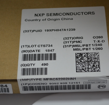 MFRC52202HN1 13.56MHz RFID/NFC Reader IC with ISO 14443A/MIFARE Support SPI/I2C/UART Interfaces, 10cm Range, Low Power Mode Anti-Collision and Compact HVQFN32 Package for Secure Access Systems