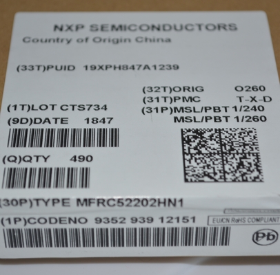 MFRC52202HN1 13.56MHz RFID/NFC Reader IC with ISO 14443A/MIFARE Support SPI/I2C/UART Interfaces, 10cm Range, Low Power Mode Anti-Collision and Compact HVQFN32 Package for Secure Access Systems