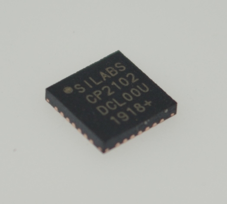 CP2102-GMR USB-UART Bridge Single-Chip Solution Integrated USB & Crystal 9600 bps to 2 Mbps Baud 512-Byte Buffer Full GPIO Compact QFN Royalty-Free Drivers