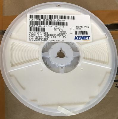 C0603C221J5GACTU 220pF 50V C0G/NP0 0603 MLCC Featuring 5% Tolerance Ultra-Stable Performance High Frequency Low Loss -55°C to +125°C Range and RoHS Compliance