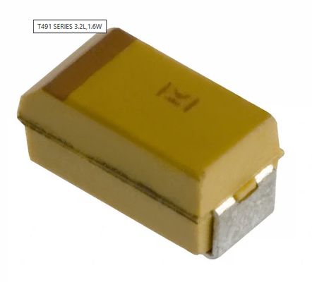 T491A106K016AT 10μF Tantalum Capacitor 16V, ±10% Tol Low ESR AEC-Q200 Qualified -55°C to +125°C Range 125°C High Temp Rating Tape & Reel Halogen-Free