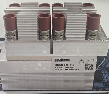 SKKQ800/14E 1400V 800A Single Thyristor Module Fast Switching Low VF 1.37V 12kA Surge AlN Ceramic Base Pressure Contacts Amplifying Gate UL Certified for Soft Starters and Inverters