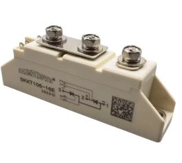 SKKT106/16E 1600V 106A Dual Thyristor Module Low VF 1.35V 2.4kA Surge AlN Ceramic Base Pressure Contacts SEMIPACK1 Isolated UL Certified for Soft Starters and Drives
