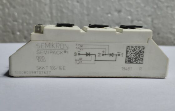 SKKT106/16E 1600V 106A Dual Thyristor Module Low VF 1.35V 2.4kA Surge AlN Ceramic Base Pressure Contacts SEMIPACK1 Isolated UL Certified for Soft Starters and Drives