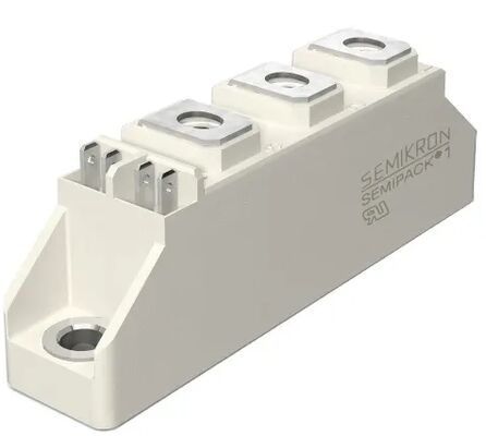 SKKT107B16E 1600V 107A Dual Thyristor Module Low VF 1.35V 2.4kA Surge AlN Ceramic Base Pressure Contacts SEMIPACK1 Isolated UL Certified for Soft Starters and Drives