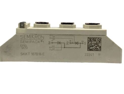 SKKT107B16E 1600V 107A Dual Thyristor Module Low VF 1.35V 2.4kA Surge AlN Ceramic Base Pressure Contacts SEMIPACK1 Isolated UL Certified for Soft Starters and Drives