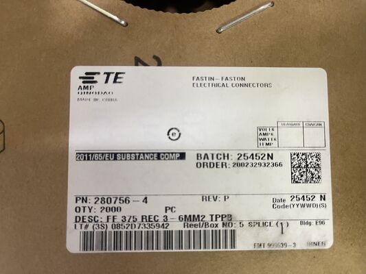 280756-4 4 Position 2.5mm Pitch Wire-to-Board Receptacle Crimp Housing Friction Lock Panel Mount UL 94V-0 Polarized 4.5A Rating for Power Distribution and Industrial Controls