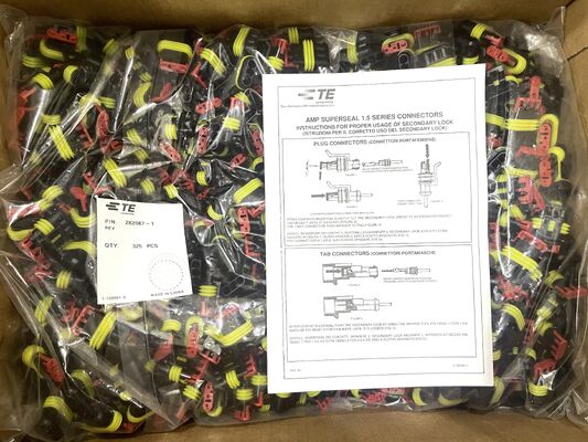 282087-1 4 Position 2.5mm Pitch Wire-to-Board Receptacle Crimp Housing Friction Lock Panel Mount Polarized UL 94V-0 4.5A Rating for Power Distribution and Industrial