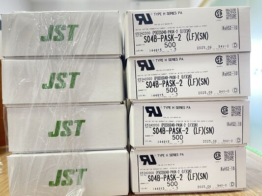 S04B-PASK-2 4-Pin 2.0mm Pitch Top-Entry Header Friction Lock UL94V-0 Nylon 3A 250V -25°C to +85°C THT Mount JST PA Series for Appliances